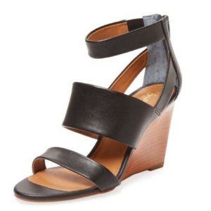 Seychelles | Suave Black Leather Wedges